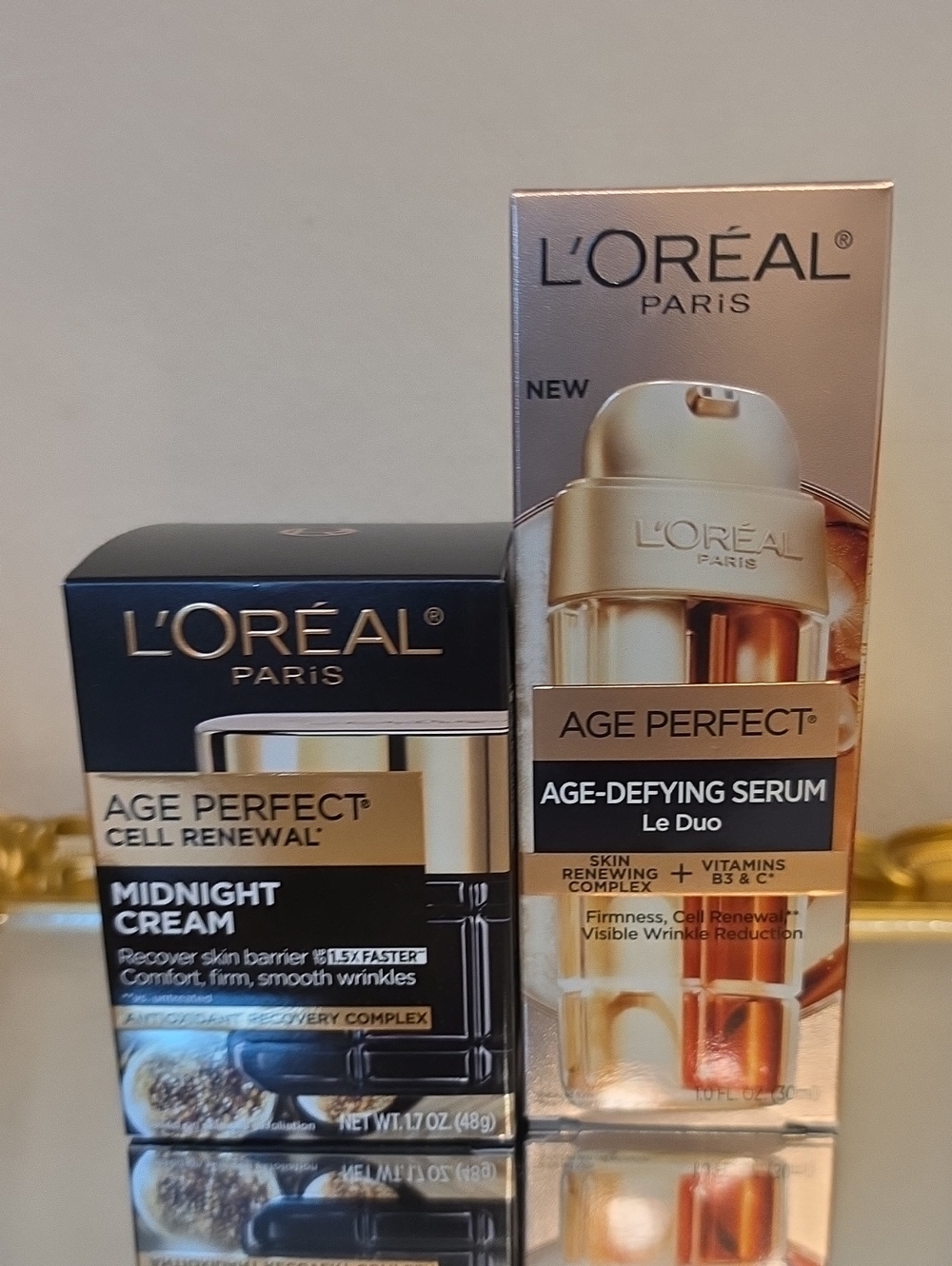 Age Perfect Cell Renewal Midnight Cream & Age-Defying Serum Duo - Gold